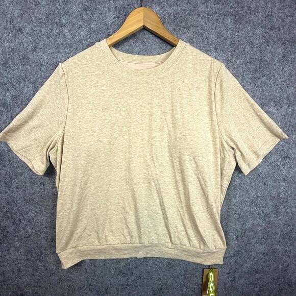 OGL Move Brami Top Womens 2XL Heather Tan Lyocell Wool Banded Hem Built in Bra - Picture 1 of 7